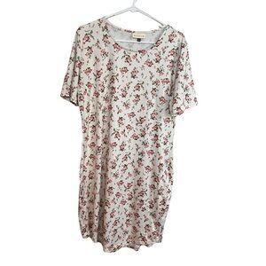Alredine Floral Print Crew Neck Dress Size Medium